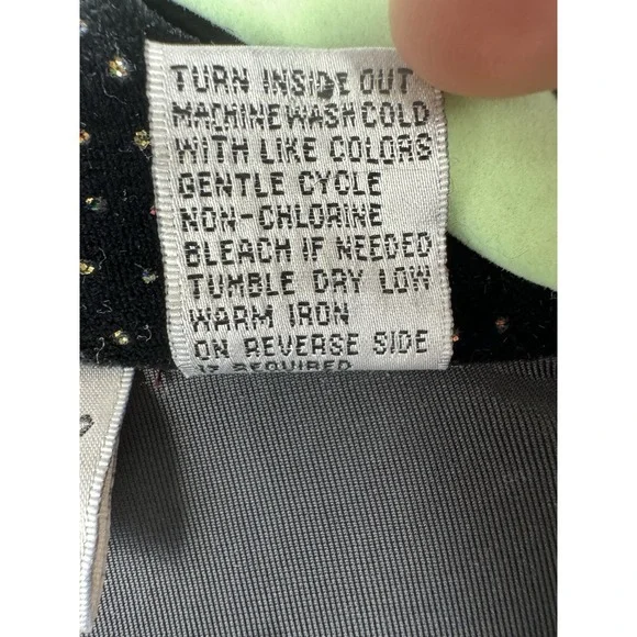 Y2K Sparkle Foil Dot Velvet Jacket 14/16W Black Glam Open Front Fashion Bug - Picture 6 of 9